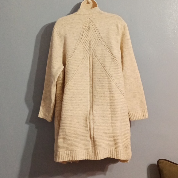 Terra & sky women's 2X 20w-22w cardigan sweater oatmeal color with gray blends - Picture 15 of 17